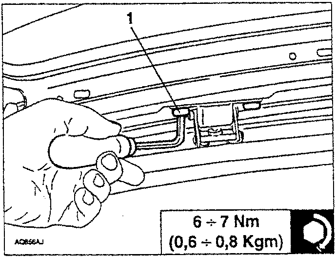 Hand tightening bolt to specified torque on car component