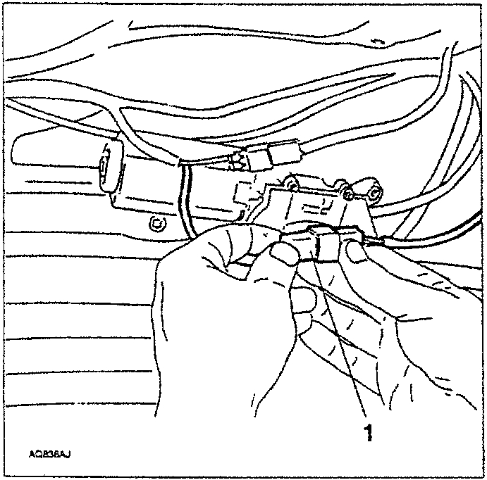 Diagram showing hands disconnecting electrical connection