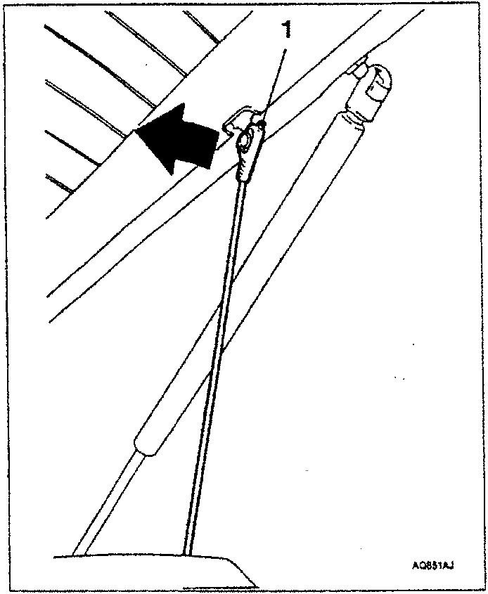 Parcel shelf lifting cords being released