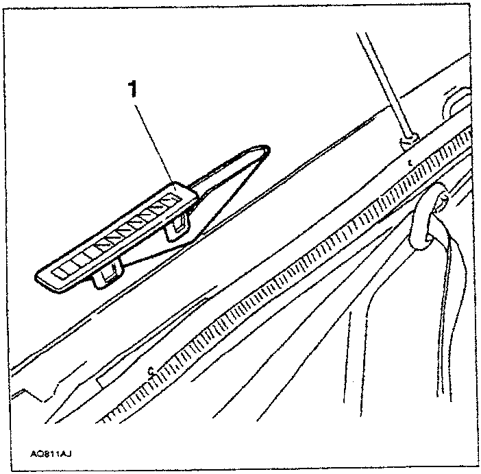 Diagram showing removal of air vent grille with tool 1.823.014.000