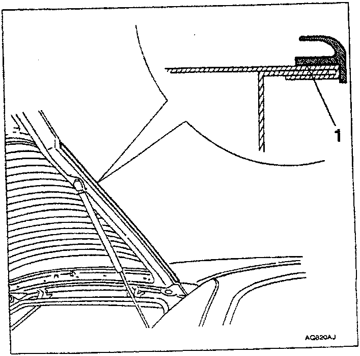 Illustration showing the installation of two new side seals on the tailgate.