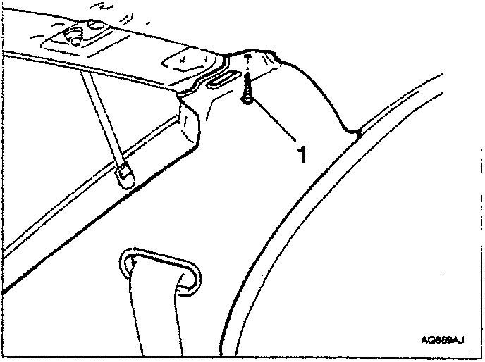 Diagram showing upper screws labeled 1 on pillar cover bracket