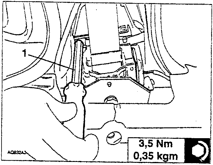 Hand using tool to loosen screw on safety bracket