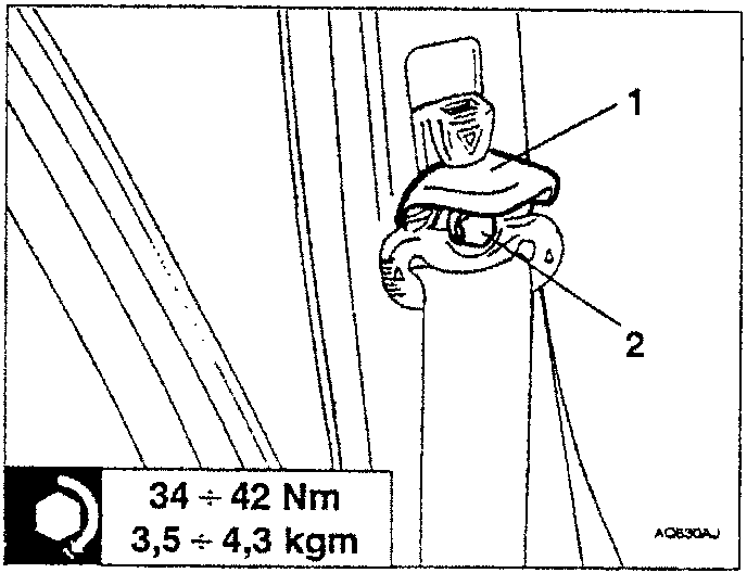 Upper trim cap and nut on pillar