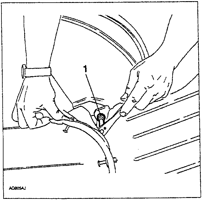Illustration showing hands using a tool to remove screws from a wheel arch liner.