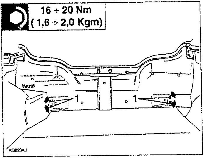 Diagram showing removal of bumper fastening screws