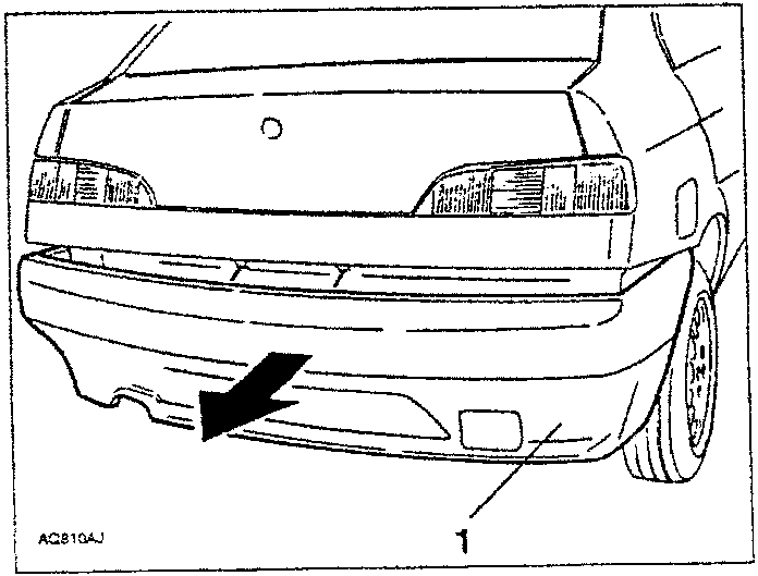 Diagram showing removal of bumper from rear