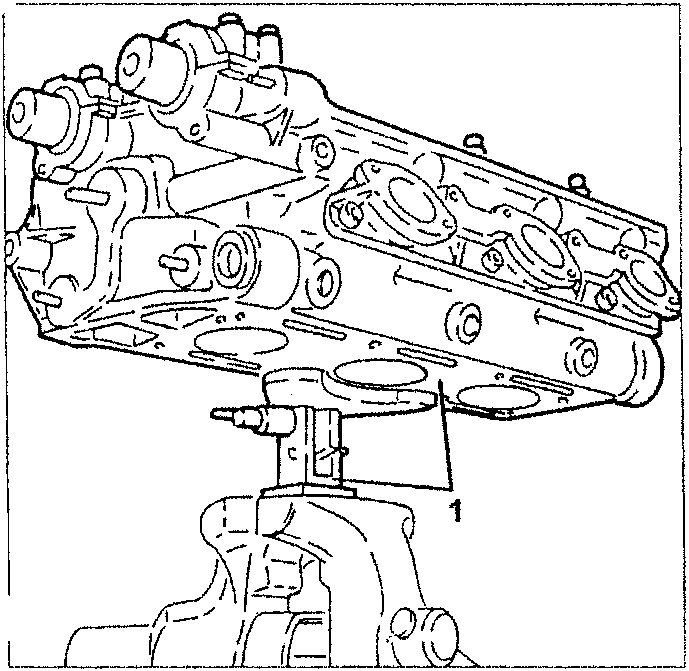 Cylinder head positioned on support tool