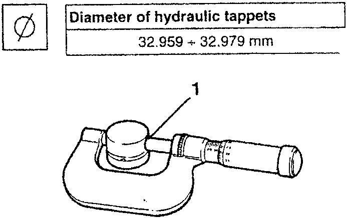 Diameter of hydraulic tappets measurement with caliper tool