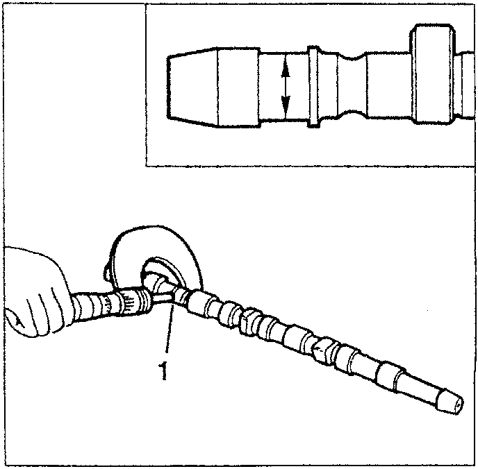 Camshaft pin with measurement indicator