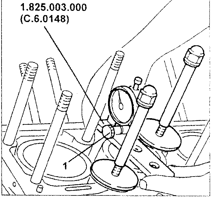Engine valve adjustment tool setup diagram