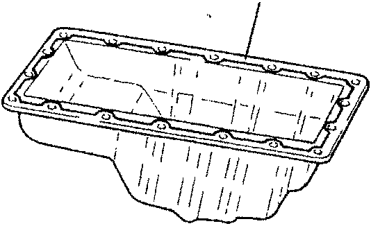 Oil sump with sealant application area indicated
