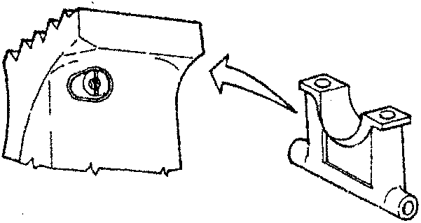 Close-up of oil spray jet mechanism