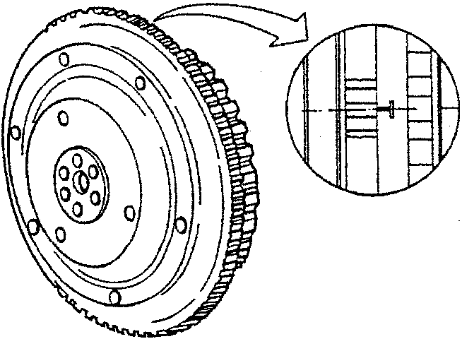 Flywheel with timing notch and gear teeth