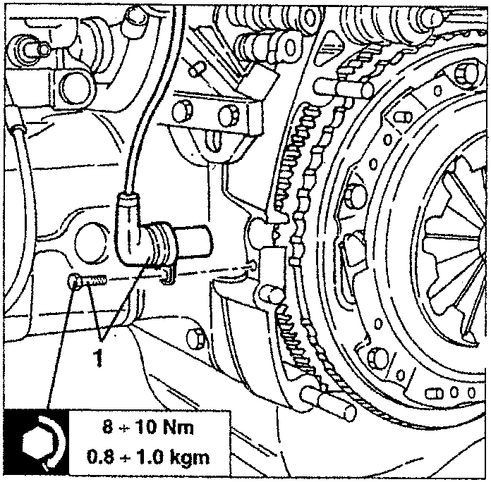 Rpm sensor with fastening screw 1