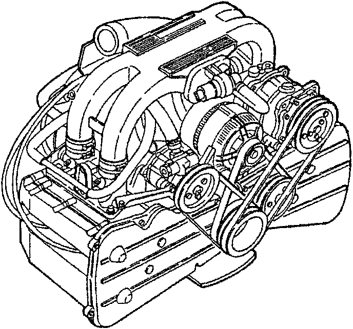 Engine with belt-driven components