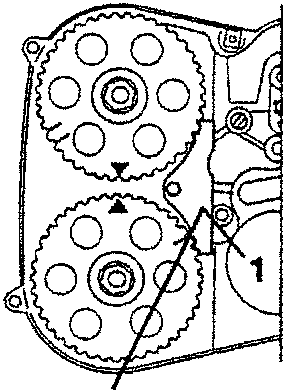 Close-up of pulley locking tool on gears