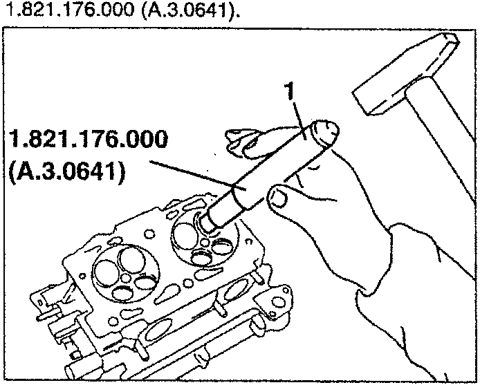 Illustrates installing piston ring compressor tool into engine block