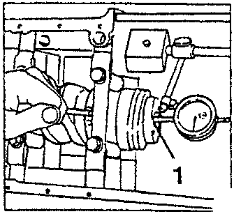 Crankshaft end float measurement setup with dial gauge