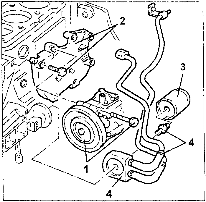 Air conditioner compressor with pipes and components