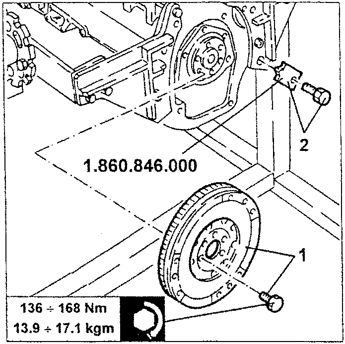 Clutch disc installation torque specification diagram