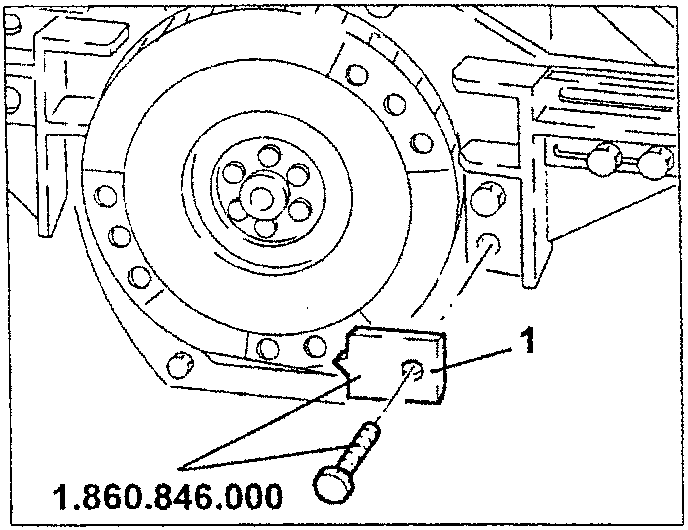 Flywheel with stopper tool attached