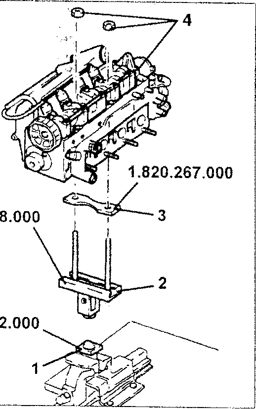 Cylinder head disassembly setup with stand, tool, and shim