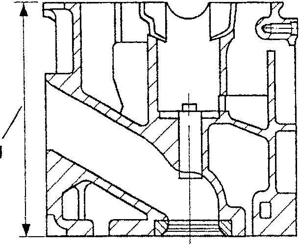 Cylinder head with valve train components and dimensions