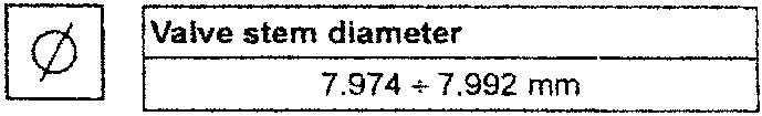 Valve stem diameter specification table