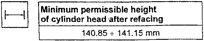 Minimum permissible height of cylinder head after refacing diagram