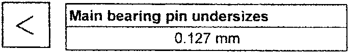 Main bearing pin undersizes diagram
