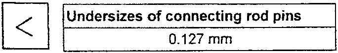 Undersizes of connecting rod pins diagram