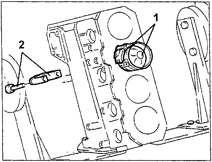 Connecting rod cap assembly with tools 1 and 2