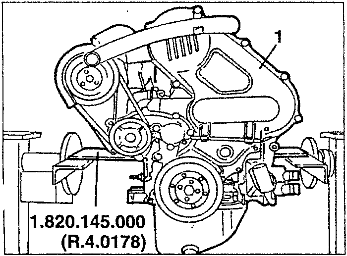 Engine on stand with bracket 1.820.145.000 (R.4.0178)
