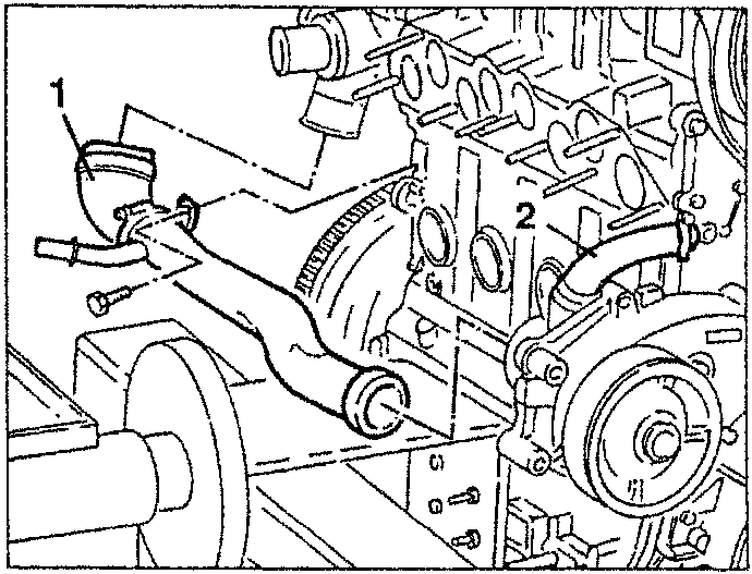 Water pump removal with coolant pipes