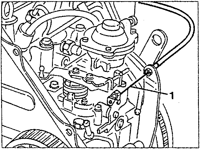 Engine diagram showing disconnection point for idle speed automatic control device