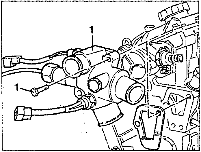 Diagram showing removal of thermosensor, KSB consensus thermoswitch, and air conditioning compressor cut-off thermal contact