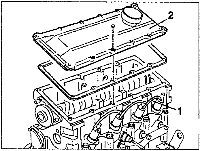 Engine diagram showing timing cover removal