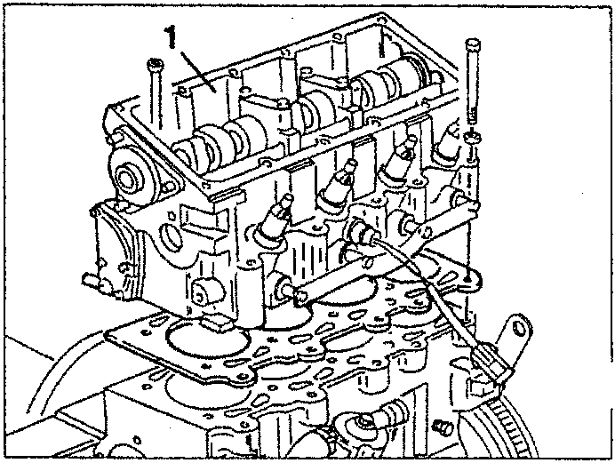 Engine diagram showing cylinder head removal