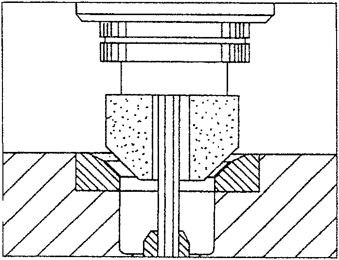 Diagram showing valve seating being turned with a grinder at 44° 30′