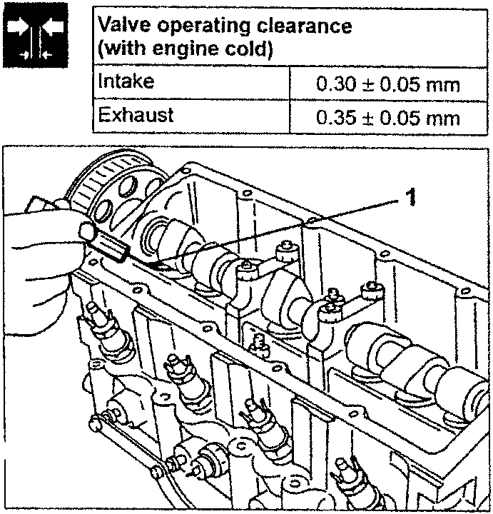 Engine valve clearance adjustment with cold engine specification
