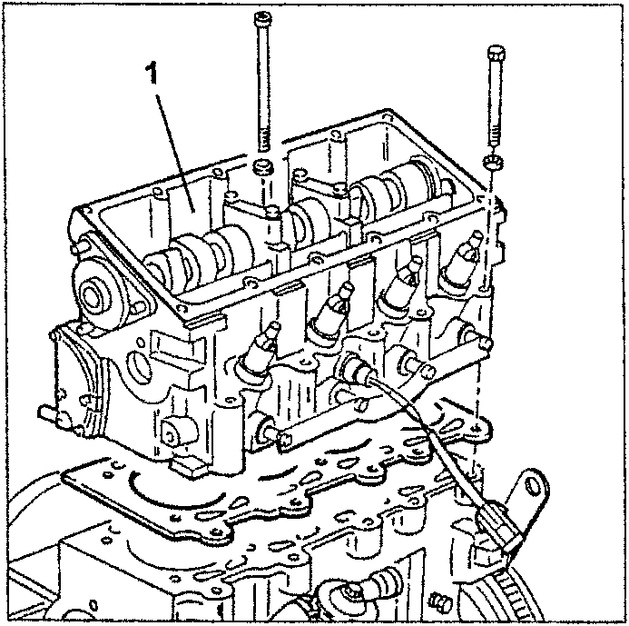 Assemble the cylinder head on the crankcase.