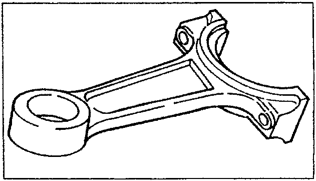 Connecting rod diagram showing structure and circlip locations