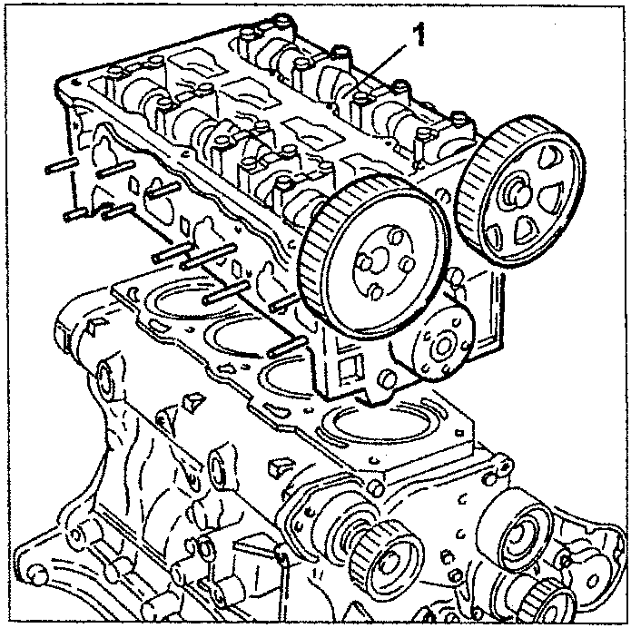 Engine diagram showing cylinder head