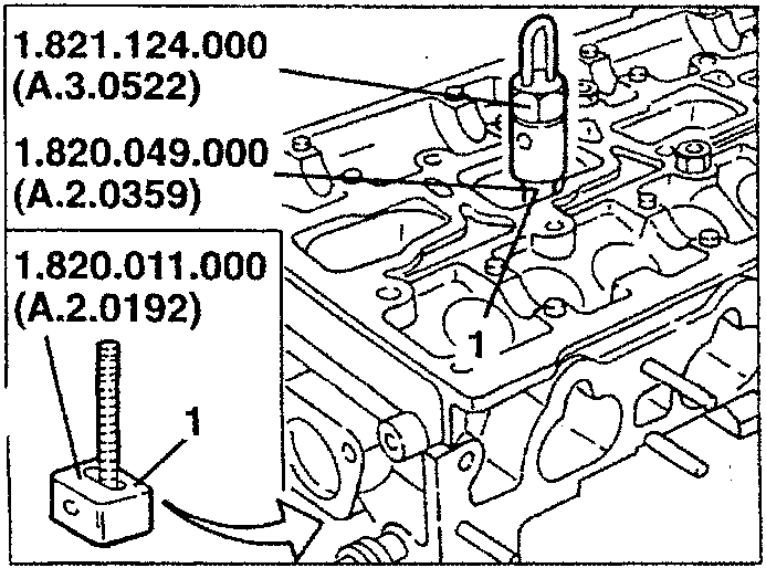 Cylinder head with tools assembled