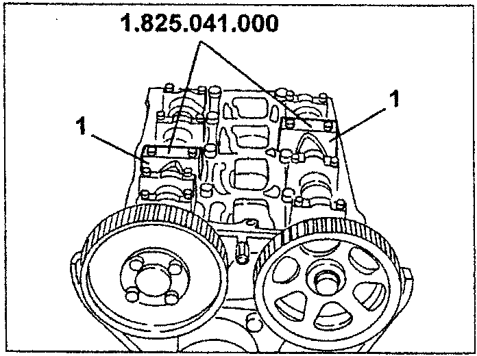 Camshaft caps replaced with templates 1.825.041.000