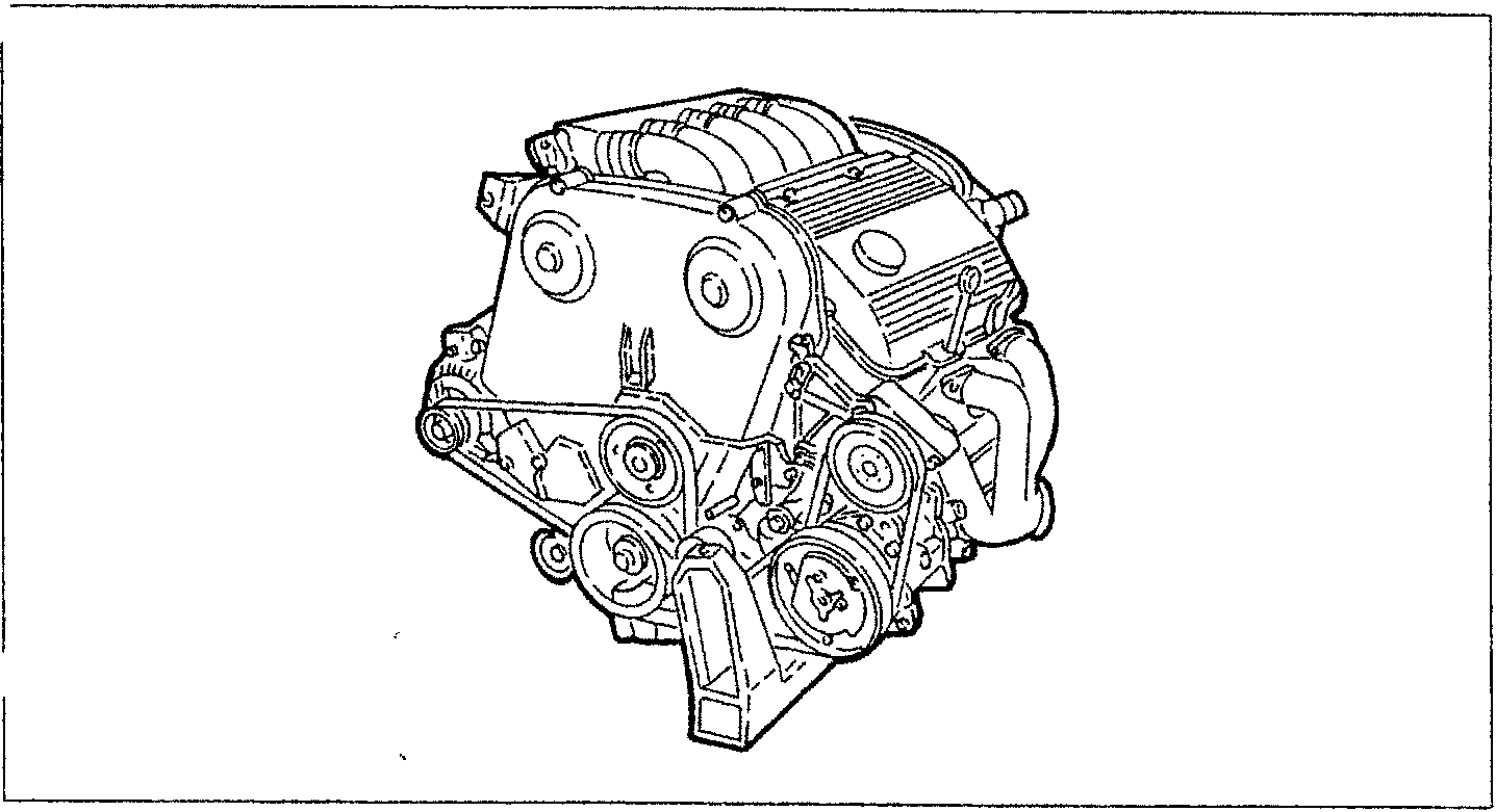Engine diagram showing V6 layout and components