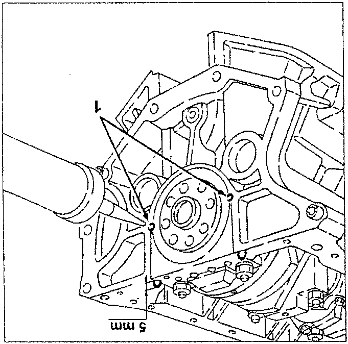 Diagram showing engine oil sump coupling with sealant application