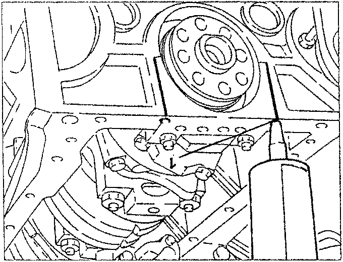 Diagram showing engine oil sump coupling with sealant application
