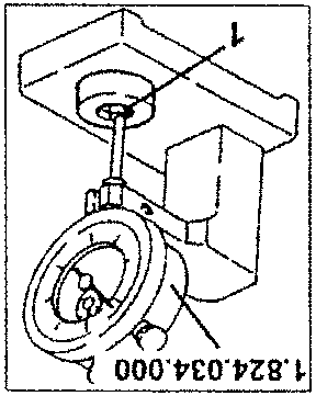 Tappet clearance adjustment tool diagram with numbered parts ①, ②